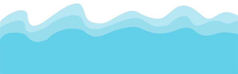 Summer beach waves border