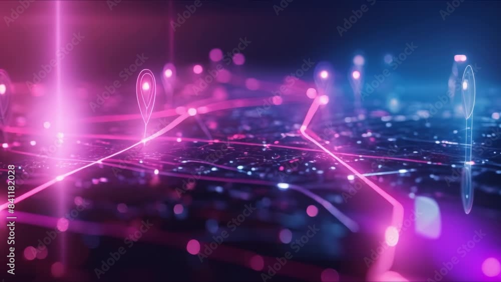 Poster futuristic map pin tech background for navigation and location tracking. concept futuristic technolo