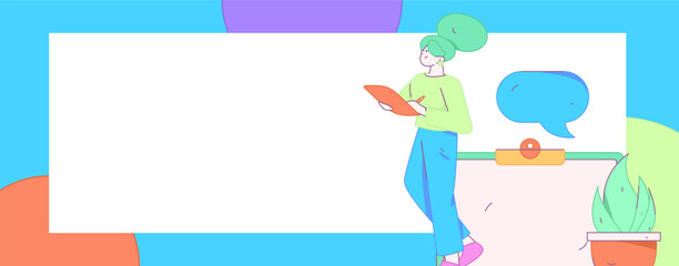 Notification announcement vector creative flat hand drawn illustration
