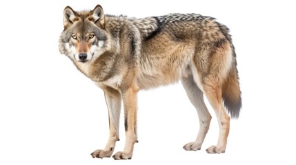 Fototapeta premium Dire Wolf full body clearly photo on white background , 