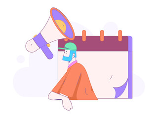 Notification announcement vector creative flat hand drawn illustration
