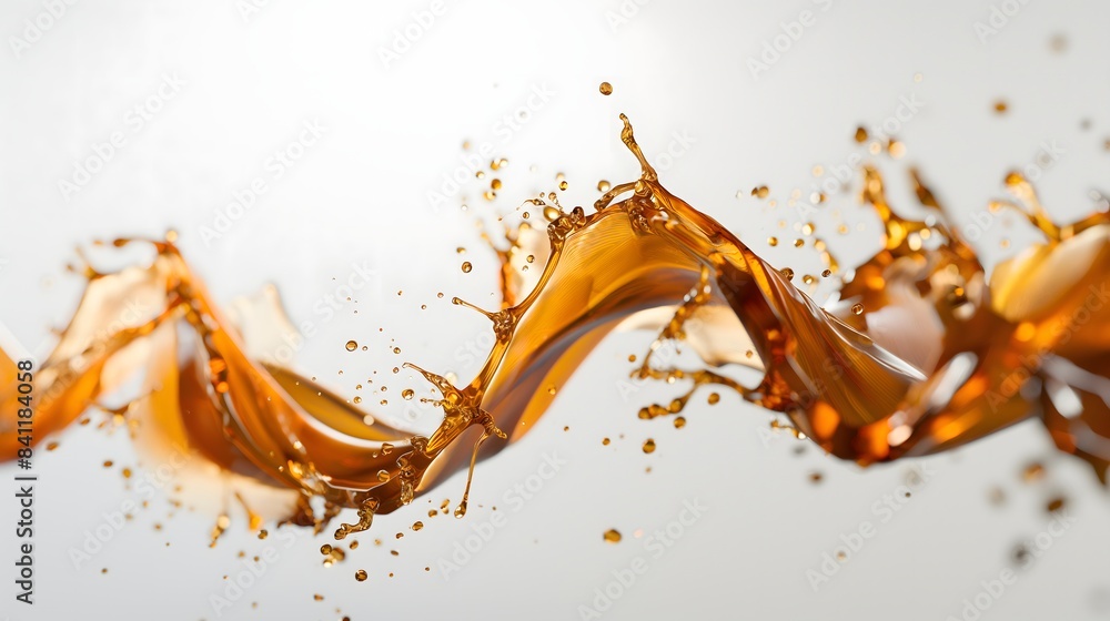 Poster 2. create a visual of dynamic liquid splashes arranged in a sleek cutout design, evoking a sense of 