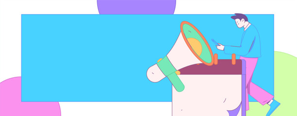 Notification announcement vector creative flat hand drawn illustration
