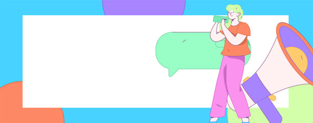 Notification announcement vector creative flat hand drawn illustration
