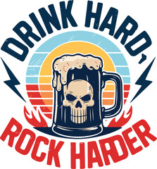 Vintage Rock and Roll Beer Mug Design