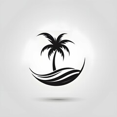 Obraz premium vector illustration of a tropical island coconut tree, palm tree