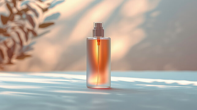 Elegant Frosted Glass Bottle For Luxury Skincare And Cosmetic Products - Ai Generated - Powered by Adobe