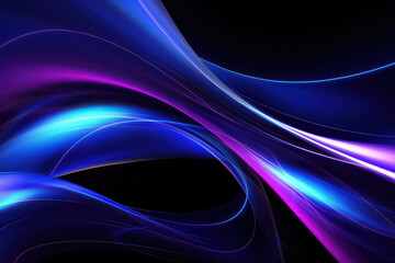 abstract futuristic background with blue glowing neon moving high speed wave lines