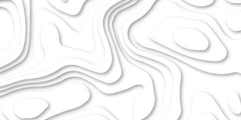 Obraz premium Abstract white color papercut realistic decoration background design. modern white 3d luxury papercut wave line pattern background. geometry wallpaper, banner, poster vector illustration .