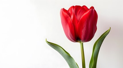 Red tulip isolated on white background