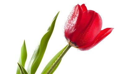Fototapeta premium Red tulip isolated on white background