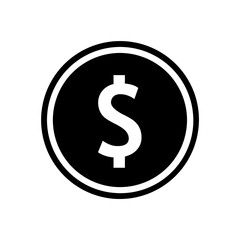 Dollar coin icon with simple and modern design 