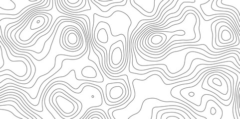 Abstract topography contour map background design .modern design with white background and black wave lines .geography contour map linear background vector illustration .