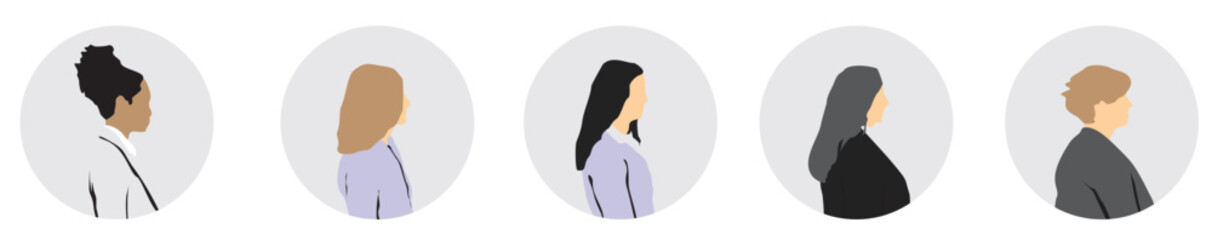 businesswomen profile avatar set
