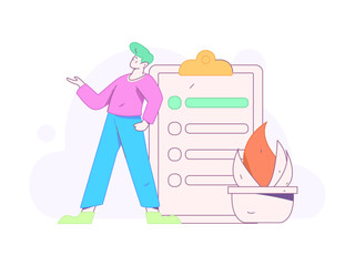 Notification announcement vector creative flat hand drawn illustration
