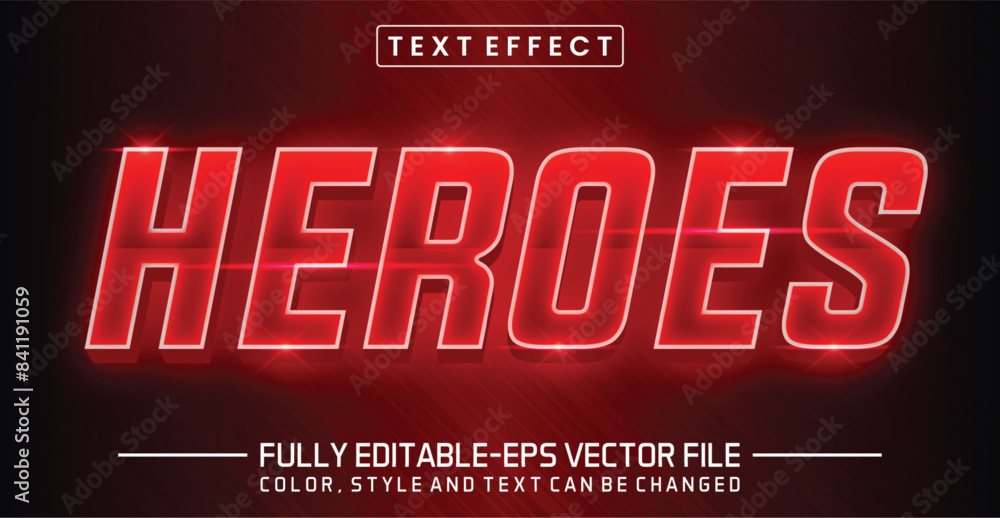 Poster heroes font text effect editable