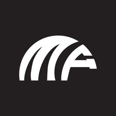 MF letter logo design on Black background. MF creative initials letter logo concept. MF letter design.
