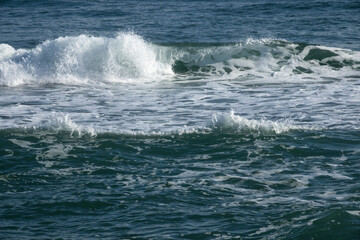 View of the waves on the sea