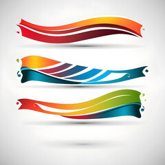 Obraz premium set of colorful banners ribbons isolated on white background, vector ready for design 