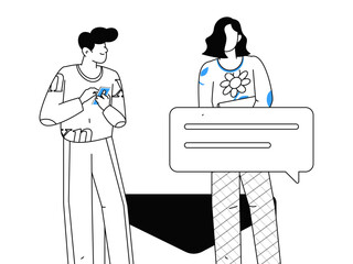 Notification announcement vector creative flat hand drawn illustration
