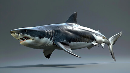 Naklejka premium Great white shark isolated