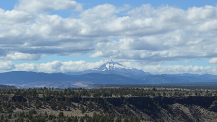 Mt. Hood Over Central Oregon Scrubland