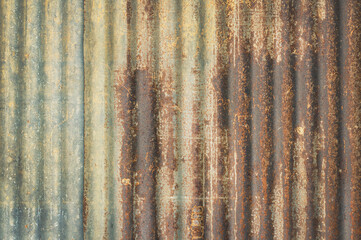 Old zinc vintage fence wall texture for background, pattern of rusty on metal panel.