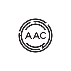 AAC letter technology logo design on white background. AAC creative initials letter IT logo concept. AAC setting shape design
