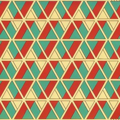 Seamless pattern of triangular grids arranged in a tessellating pattern, reminiscent of mosaic tiles, Generative AI