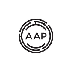 AAP letter technology logo design on white background. AAP creative initials letter IT logo concept. AAP setting shape design
