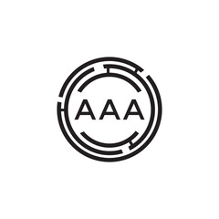 AAA letter technology logo design on white background. AAA creative initials letter IT logo concept. AAA setting shape design
