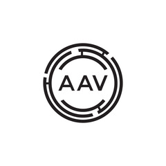AAV letter technology logo design on white background. AAV creative initials letter IT logo concept. AAV setting shape design
