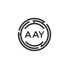 AAY letter technology logo design on white background. AAY creative initials letter IT logo concept. AAY setting shape design
