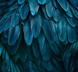 Fototapeta premium Teal Feathered Background - Abstract Texture