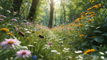 Appreciating the vital role of insects in ecosystems, from pollinating plants to recycling organic matter, showcasing their indispensable contribution to the web of life, Generative AI