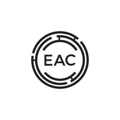 Fototapeta premium EAC letter logo design on white background. EAC creative initials letter logo concept. EAC letter design.