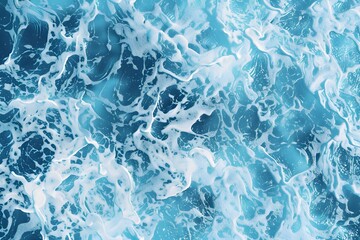 Naklejka premium Ocean Foam Texture - 3D Rendering - Blue Water