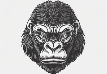 Obraz premium Black and white gorilla head design.