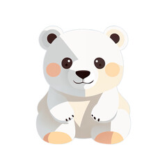 Obraz premium cute polar bear minimal cartoon style