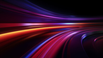 Tunnel with light streaks on black background