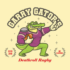 Gator Rugby Vintage And Retro Mascot Illustration