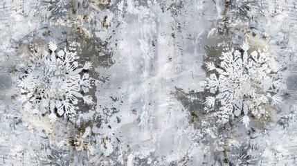 Abstract Winter Pattern with Grey Old Grunge and Platinum Traditional Banner