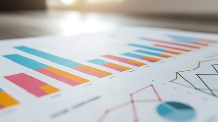 Fototapeta premium Create an image of a financial graph with an upward trend, illustrating economic growth, successful investments, and positive financial forecasts.
