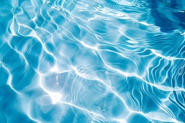Blue Pool Water Texture with Sun Reflections