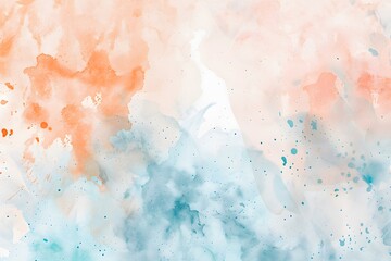 Delicate Peach & Blue Watercolor Splashes