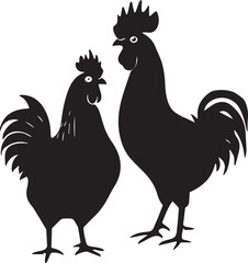rooster and hen