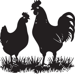 silhouette of a rooster