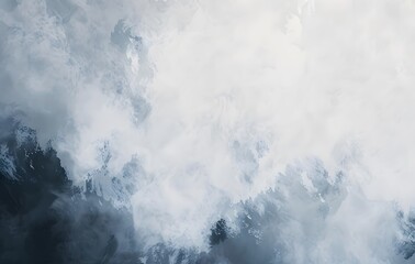 Obraz premium Abstract Watercolor Cloud Painting with Gray Edges