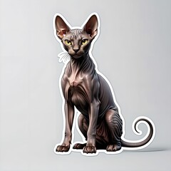 Sticker sticker cat Sphynx on a white background