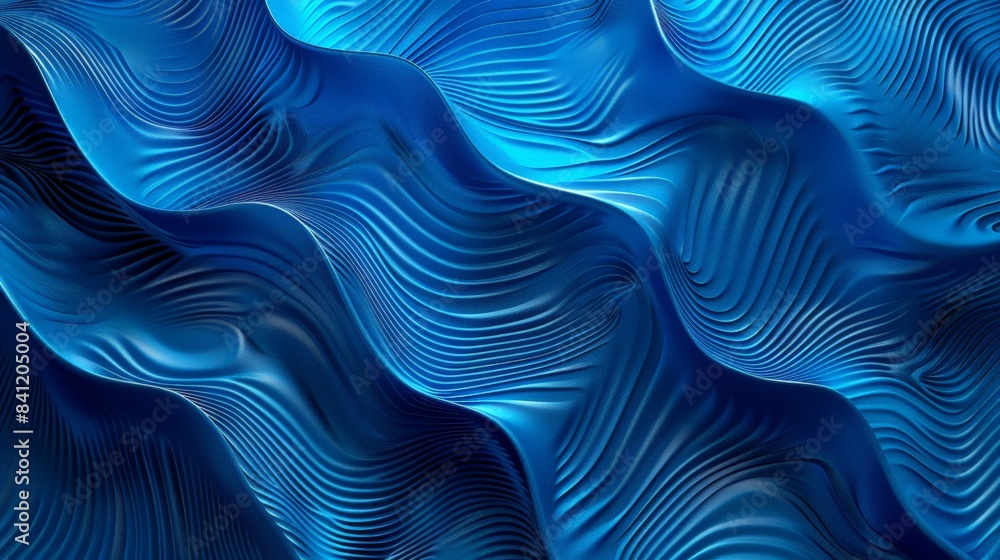 Poster design a blue background with subtle wave patterns, evoking a sense of fluidity and movement, ideal 